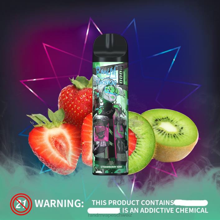 Fumot RandM Vape | RandM Tornado 00P2250 8000 Airflow Control Vape-Gerät 1St Erdbeer-Kiwi